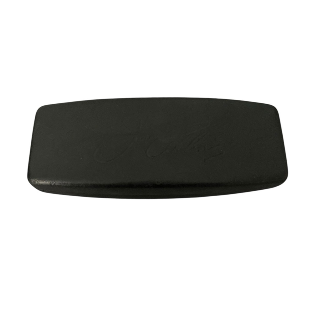Joan Collins Black Faux Leather Signed Embossed Hard Eyeglass Sunglass Case